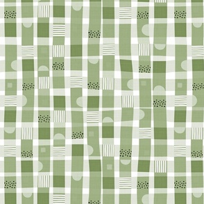 Gray-Green | Courtyard Cheerful Checks | Medium scale ©designsbyroochita