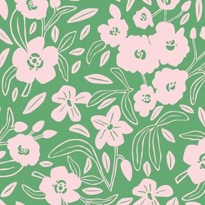 Green | Pink | Floral Kisses | Pastel Comforts | Jumbo Scale ©designsbyroochita