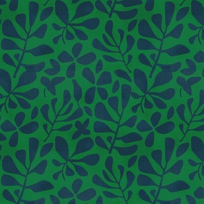 Foliage Jungle | Green | Blue | Large scale ©designsbyroochita