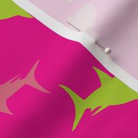 Shark Streams Hot Pink and Green - Large Scale