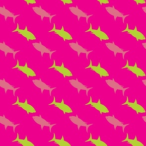 Shark Streams Hot Pink and Green - Large Scale