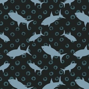 Sharks and Bubbles Blue Greys