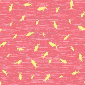 Shark School Pink and Yellow- Large Scale