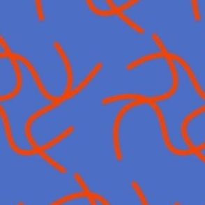 Orange tangle / contemporary / blue background