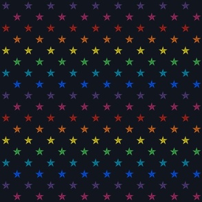 Rainbow Stars on Black