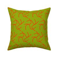 Orange tangle / contemporary / green background