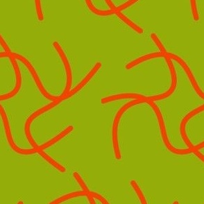 Orange tangle / contemporary / green background