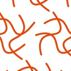 Orange tangle / white background / contemporary