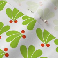 Christmas berry / holly leaf / white background 