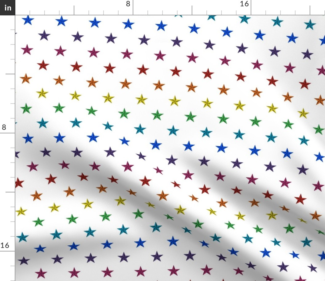 Rainbow Stars on White