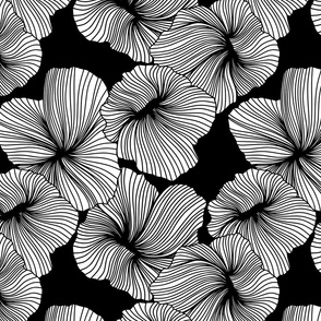 Bold Line Art Floral in Black and White