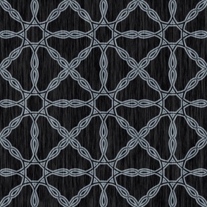 Large Scale Celtic Weave Gray on Black - Modern Minimalist MCM Design for Wallpaper 