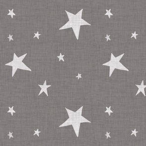 Rustic Country Stars Farmhouse Woven Gray: Large-Scale Primitive Distressed Design