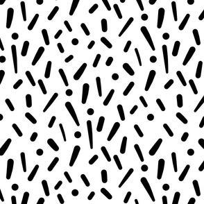 Dots & Dashes - black on white