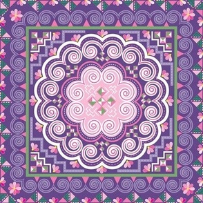 Purple Hmong Square Pattern