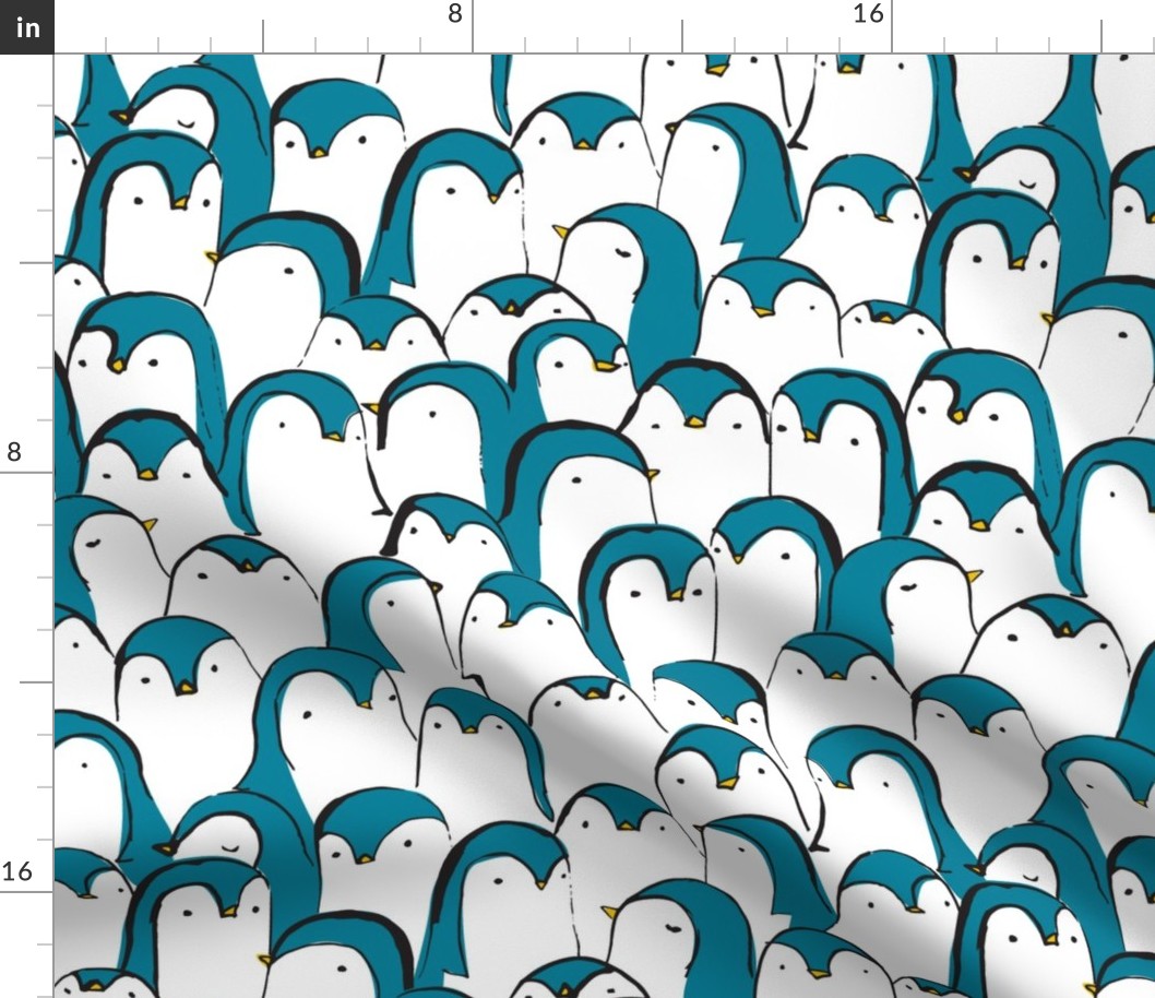Penguin Huddle {Blue} medium