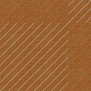 Stitches on Golden Brown - Minimalist Geometric Texture / Large