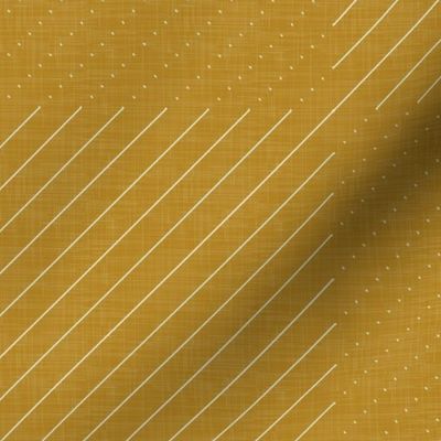 Stitches on Golden Ochre - Minimalist Geometric Texture / Large