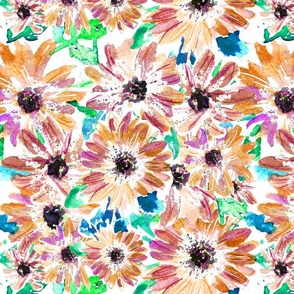 watercolour daisies - boho