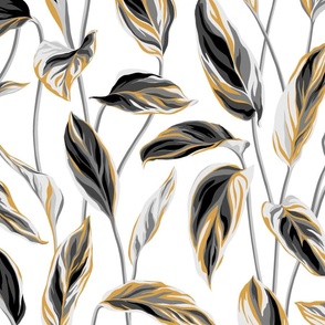 Black White Gold Fabric, Wallpaper and Home Decor | Spoonflower