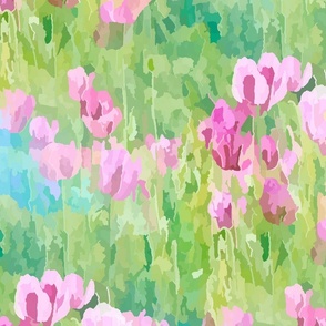Sky Blue Pink Poppies