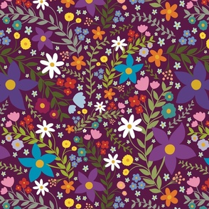 Meadow Floral- Deep purple