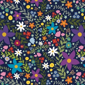 Meadow floral- Navy