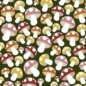 Toadstools- Forest Green