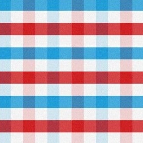 Red White Blue Plaid Textured