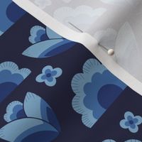 Scandi Retro Floral- Navy