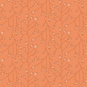 honeydew leaves on orange background