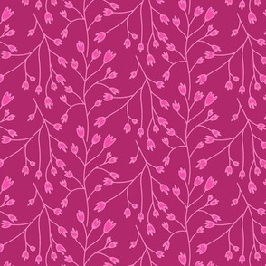hot pink leaves on pink background