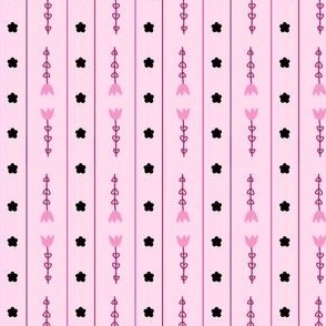 striped flowers on pink background