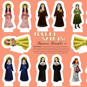 Pocket Saints: Famous Females 4 cut and sew 27 x 18 inches