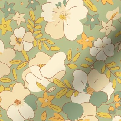 BIGGER floral illustrated - sage charlotte 