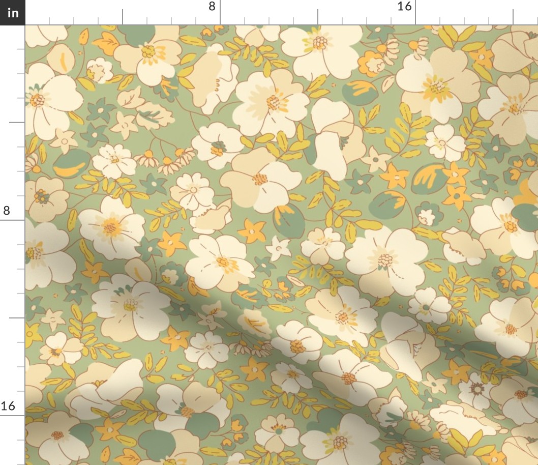 BIGGER floral illustrated - sage charlotte 