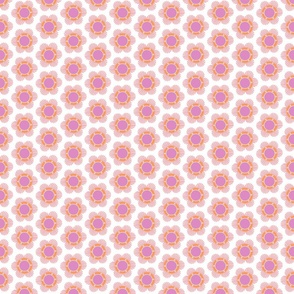 Pink geometric flowers on a white background     