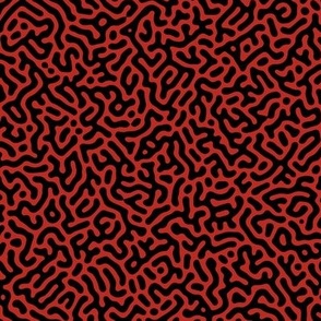 Turing Pattern I: Black on Poppy Red