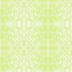 Honeydew Chinoiserie One -on honeydew textured background (large scale)