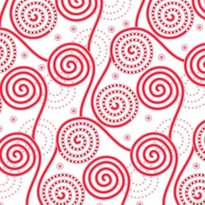 Whirlwinds, Reds on a white background
