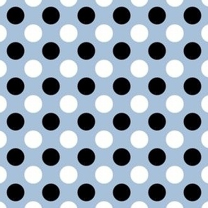 Polka Dot 1 Sky Blue and Black and White