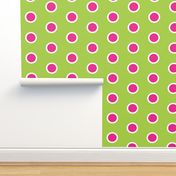 Frosted Pink Polka on Lime