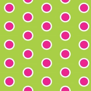 Frosted Pink Polka on Lime