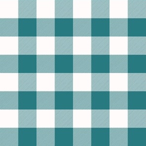 1 Inch Teal Buffalo Check | Teal and White Checker