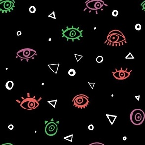 Evil Eye In Bloom Palette Seamless Pattern