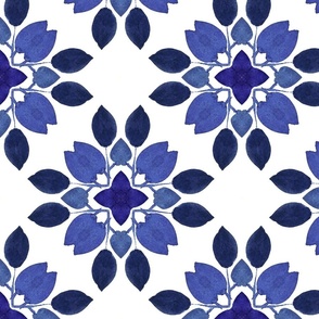 Blue flower tile