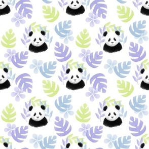 Honeydew, Lilac, and Sky Blue Panda Pattern (medium)