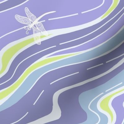 medium- Tranquil Waterway with Dragonfly-petal coordinates