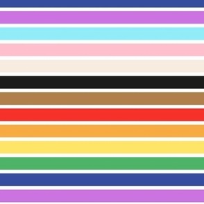 LGBTQ queer stripes and strokes rainbow pride flag horizontal