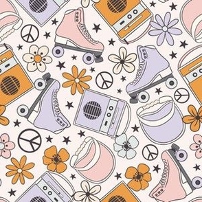 Roller Skate Pattern Vintage Boho